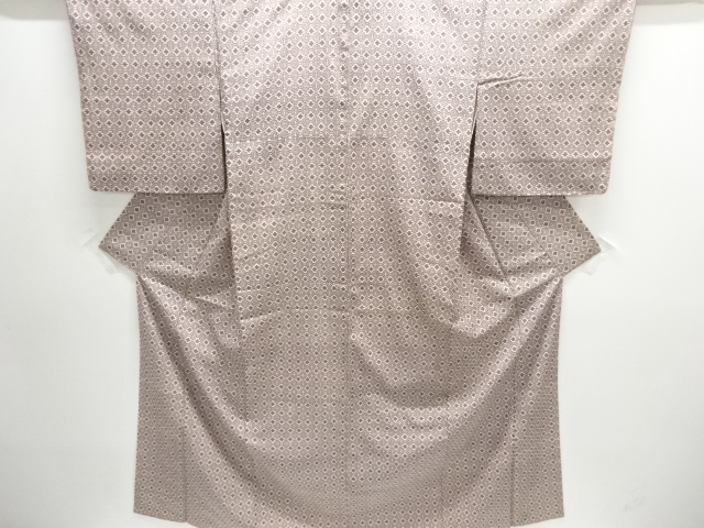 JAPANESE KIMONO / TSUMUGI / WOVEN RHOMBUS FLOWER